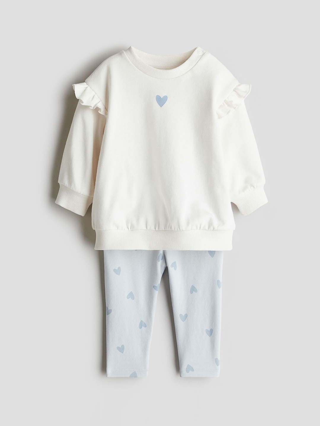 

H&M Girls 2-Piece Sweatshirt & Leggings Set, White