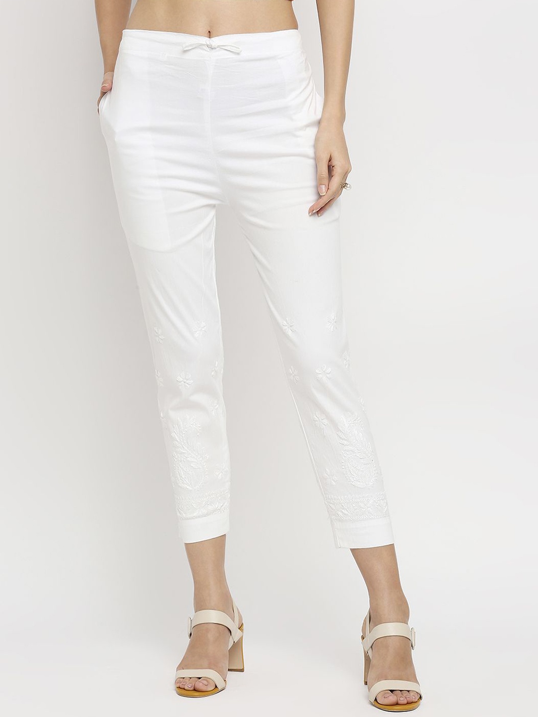 

Indiankala4u Women Urban Slim Skinny Fit Trousers, White