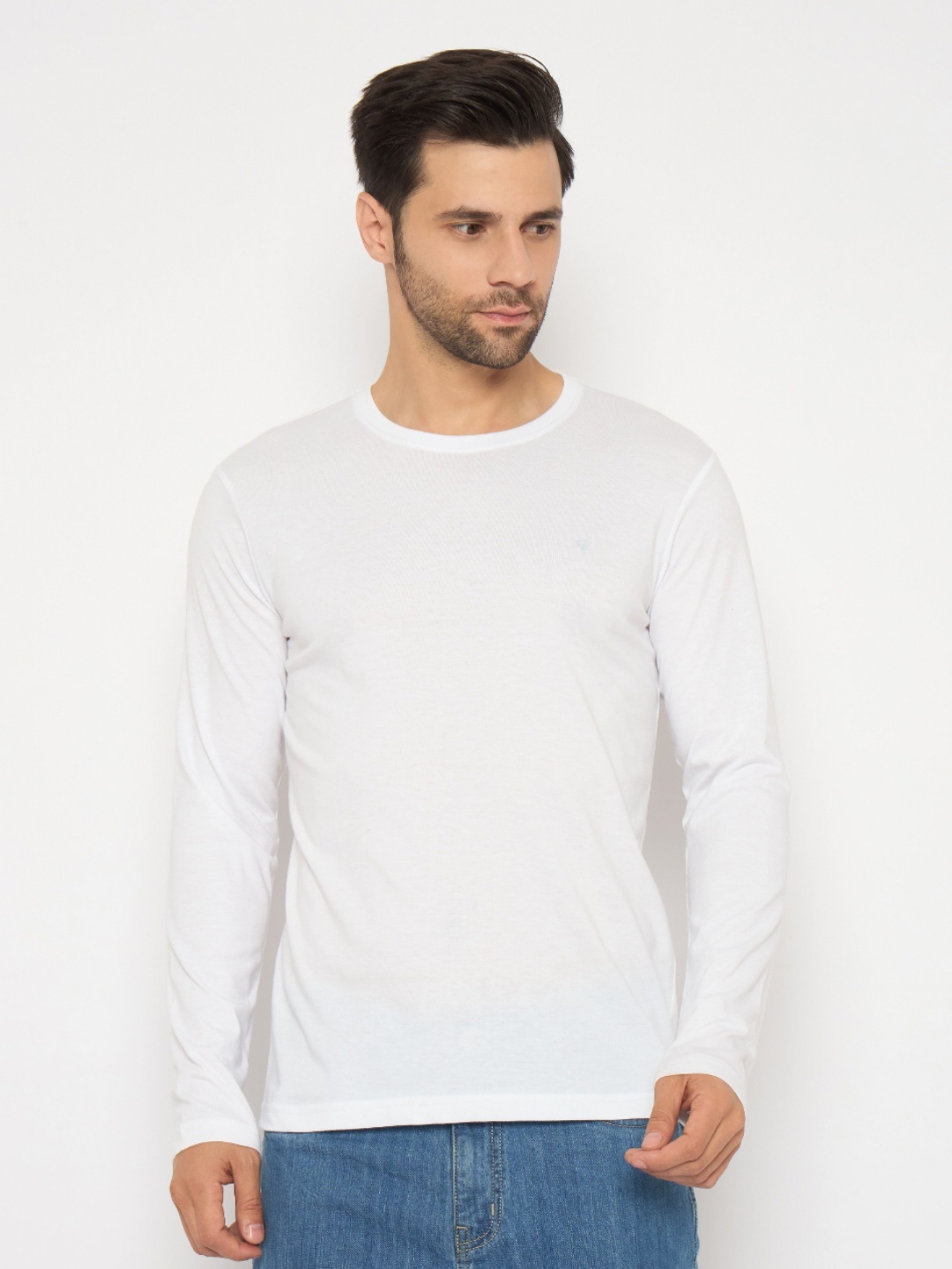 

NEVA Men Solid Round Neck Cotton T-shirt, White