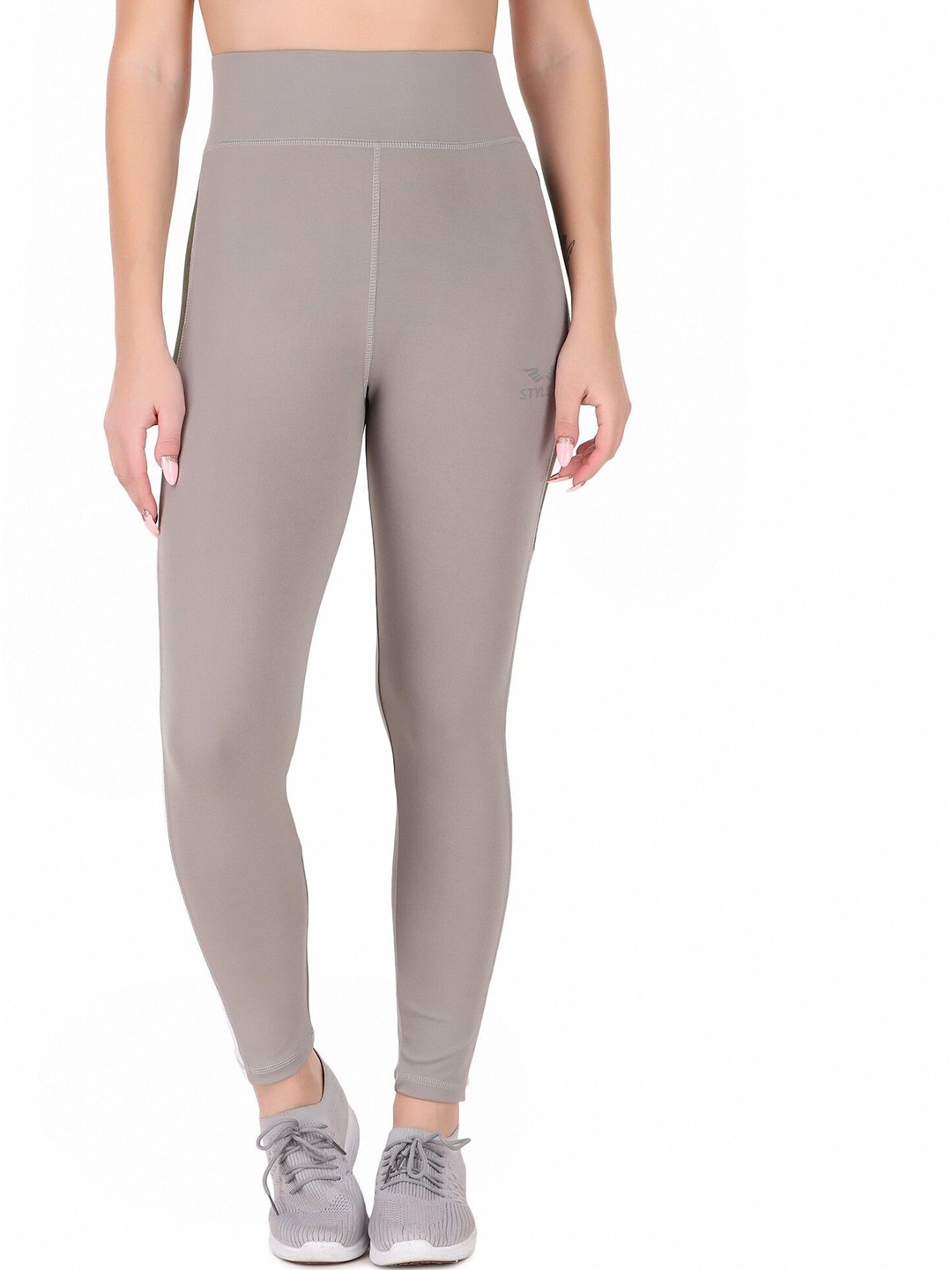 

STYLESO Women High Rise Ankle-Length Tights, Grey