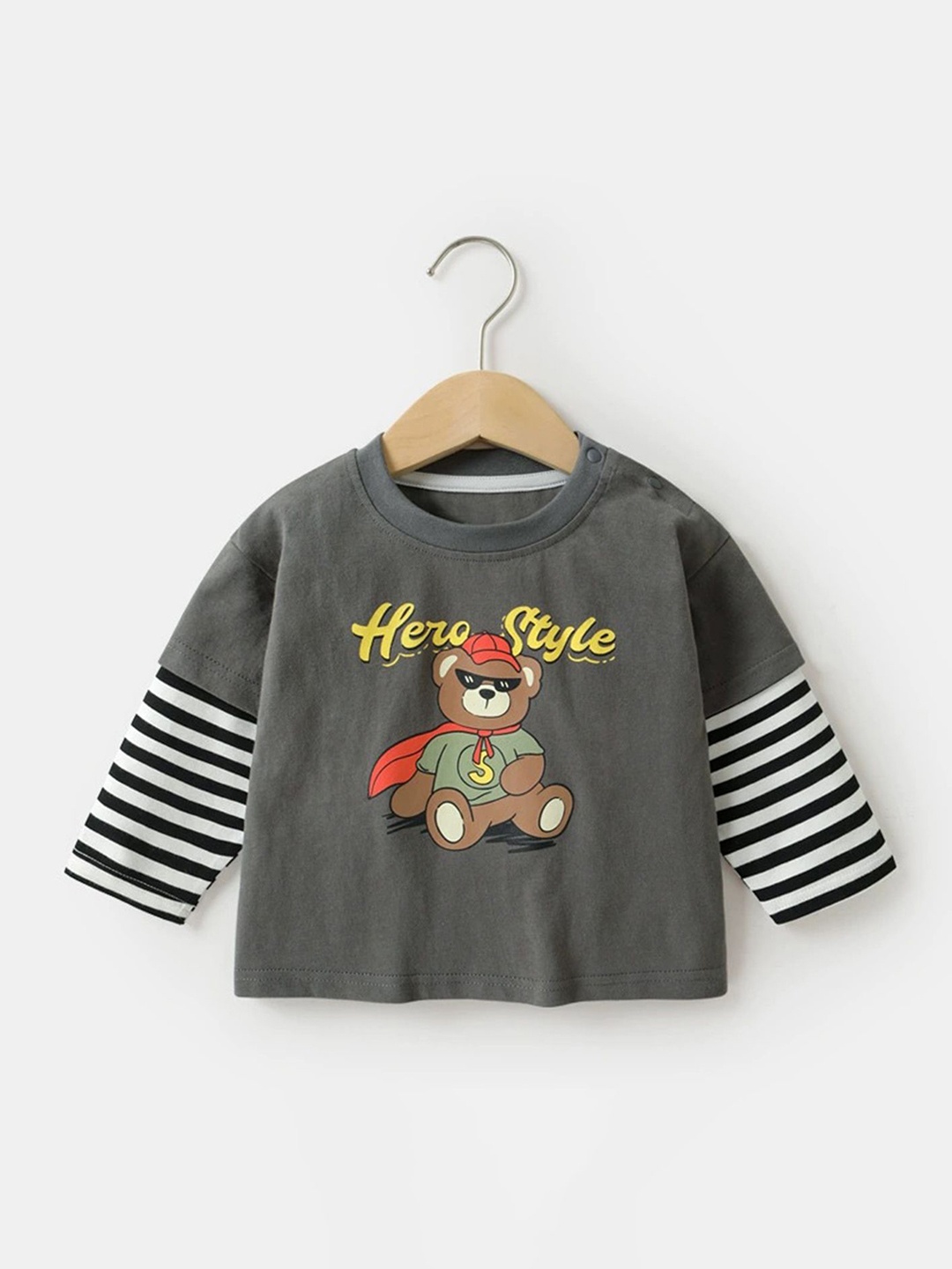 

LULU & SKY Unisex Graphic Printed Round Neck Cotton Relaxed Fit T-shirt, Grey