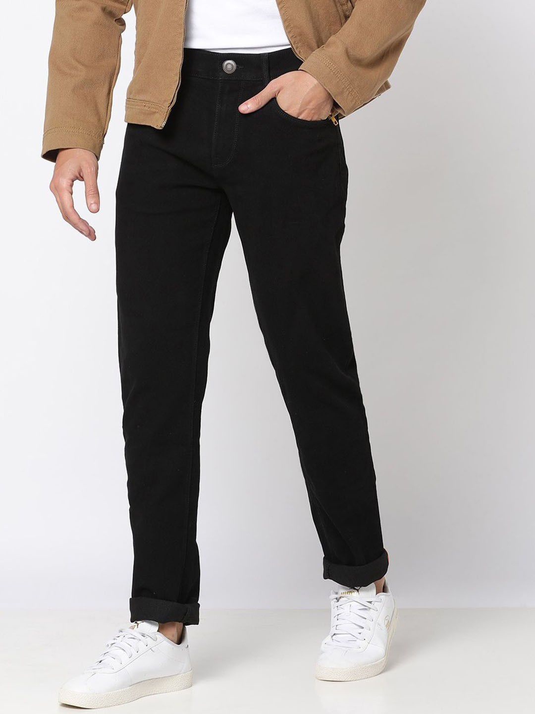

INDIROCKS Men Mid-Rise Stretchable Jeans, Black