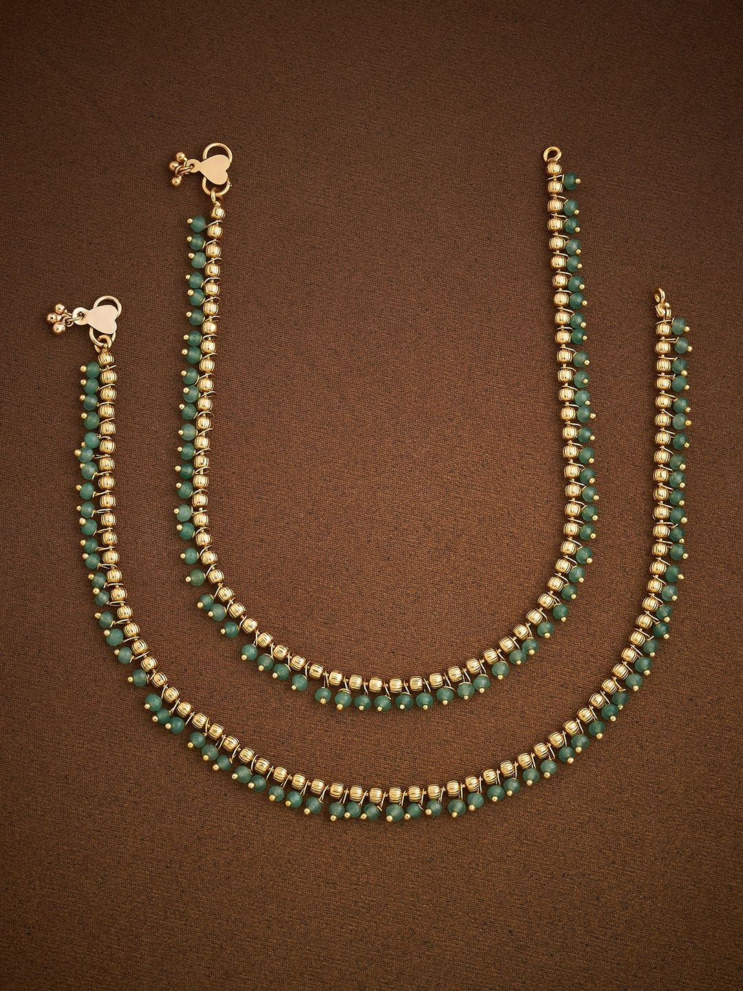 

Kushal's Fashion Jewellery Gold-Plated Artificial Beads Beaded Antique Payal Anklet
