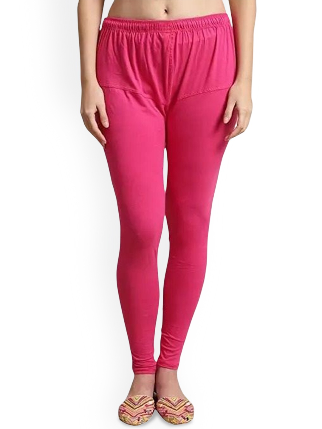 

URBAN KANYA Cotton Churidar-Length Leggings, Pink