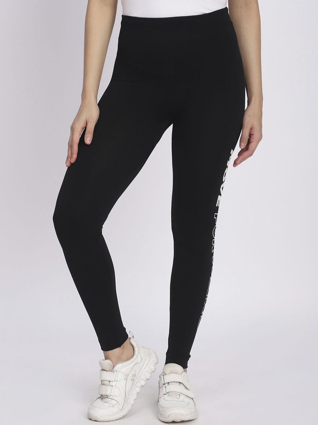 

R&B Women High-Rise Ankle Length Tights, Black