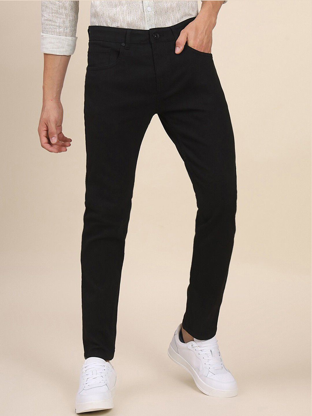 

ComfyStyle Men Jean Regular Fit Mid-Rise Stretchable Jeans, Black