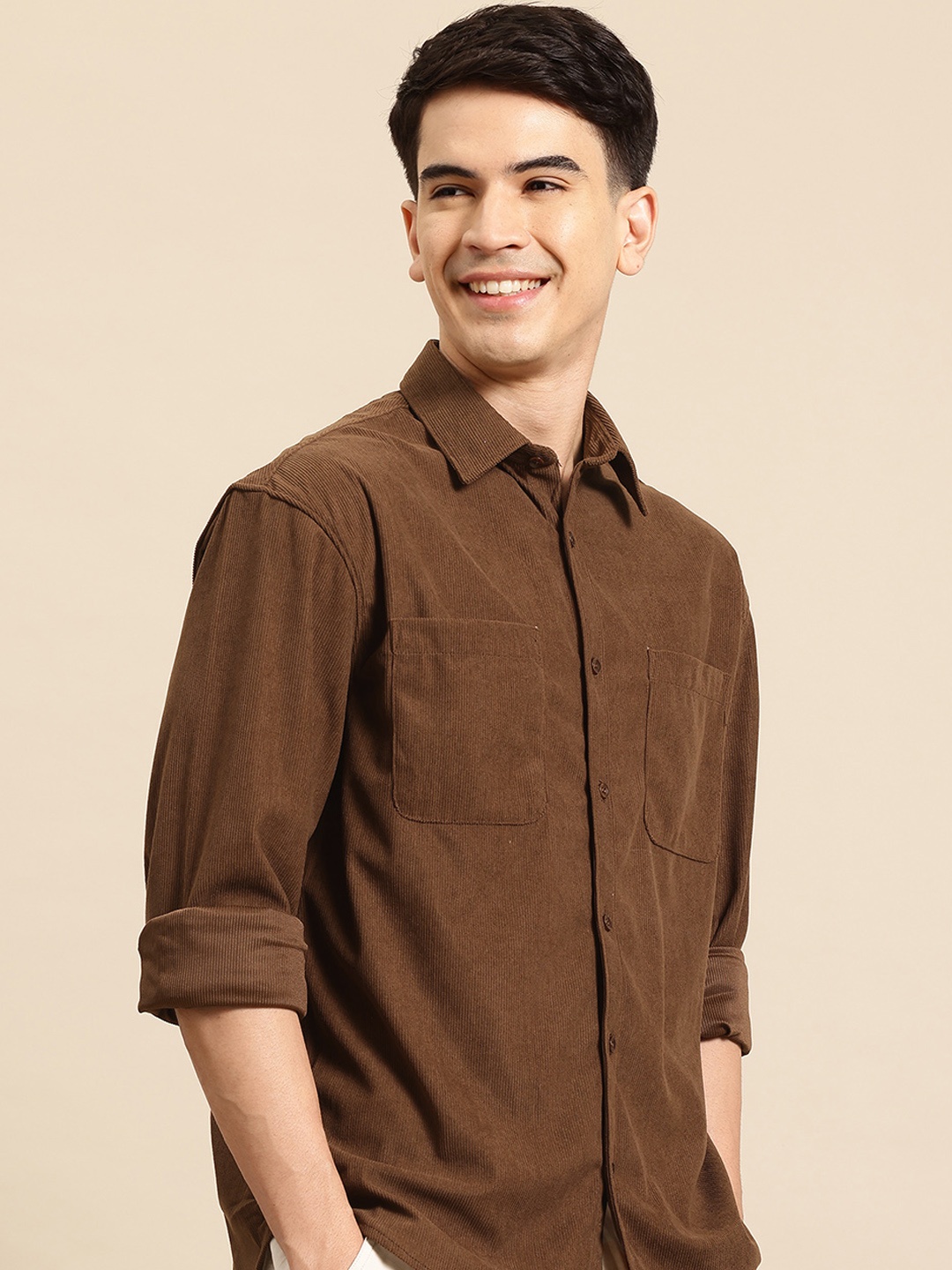 

Mast & Harbour Utility Comfort Corduroy Relaxed Shirt, Brown