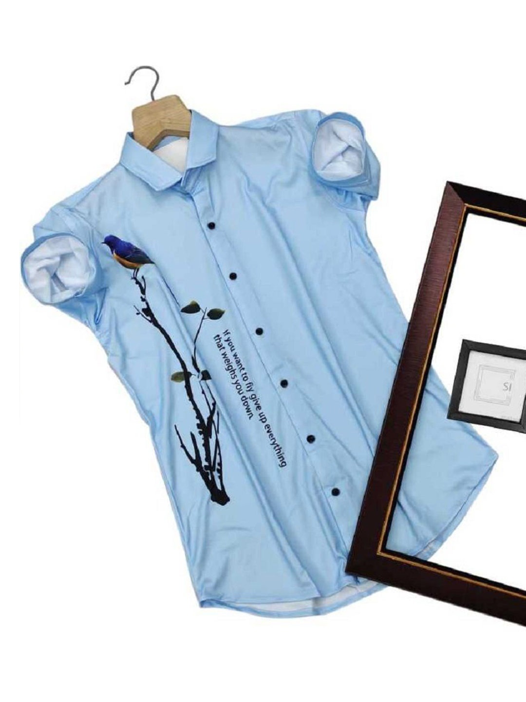 

iCome Men Micro Checks Opaque Printed Casual Shirt, Blue