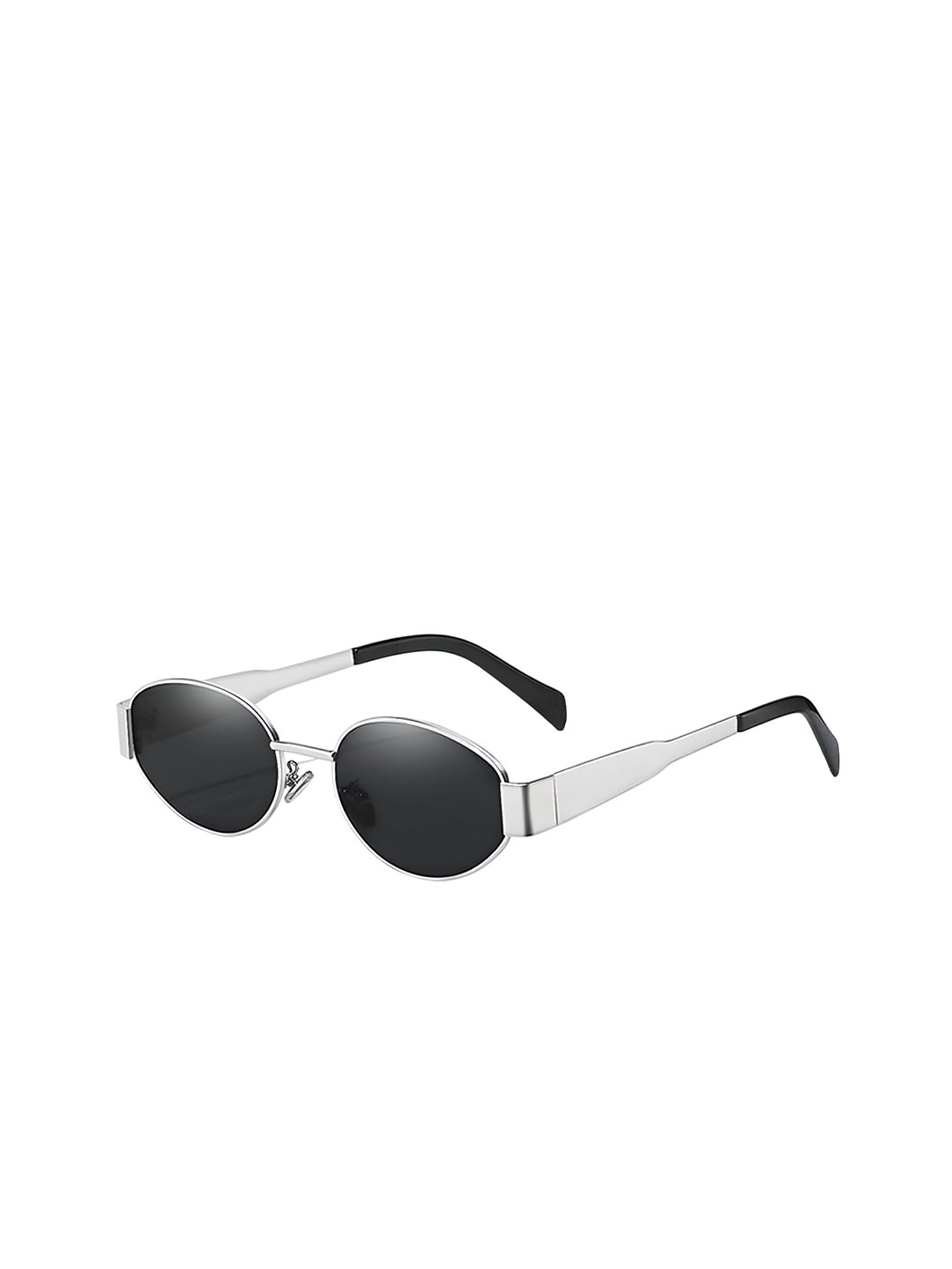 

Roshfort Unisex Oval Sunglasses with UV Protected Lens, Black