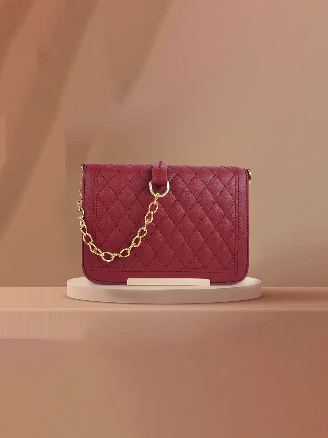 

SPOTIC Women Solid Crossbody Leather Sling Bag, Maroon