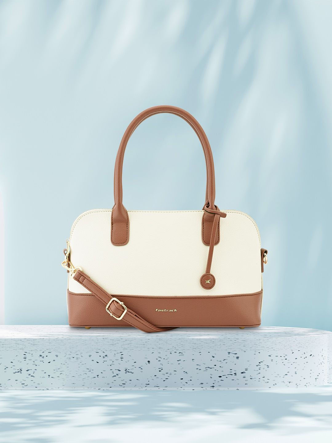 

Fastrack Women Colourblocked Structured Handheld Bag, Off white