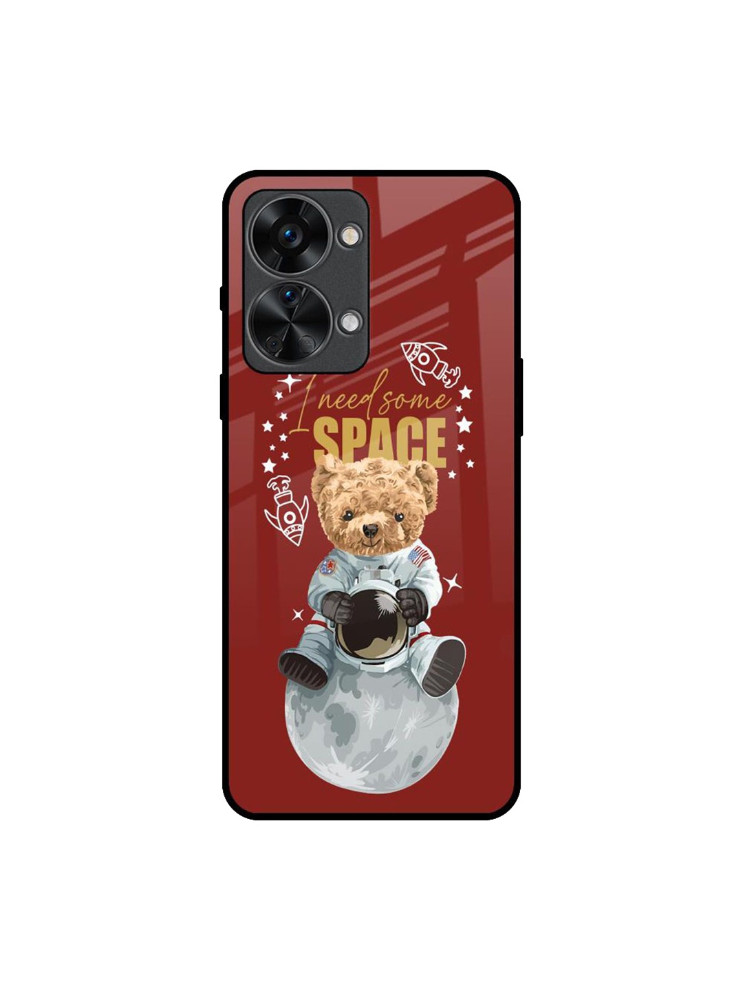 

QRIOH Astronaut Bear Printed Oneplus Nord 2T Back Case, Maroon