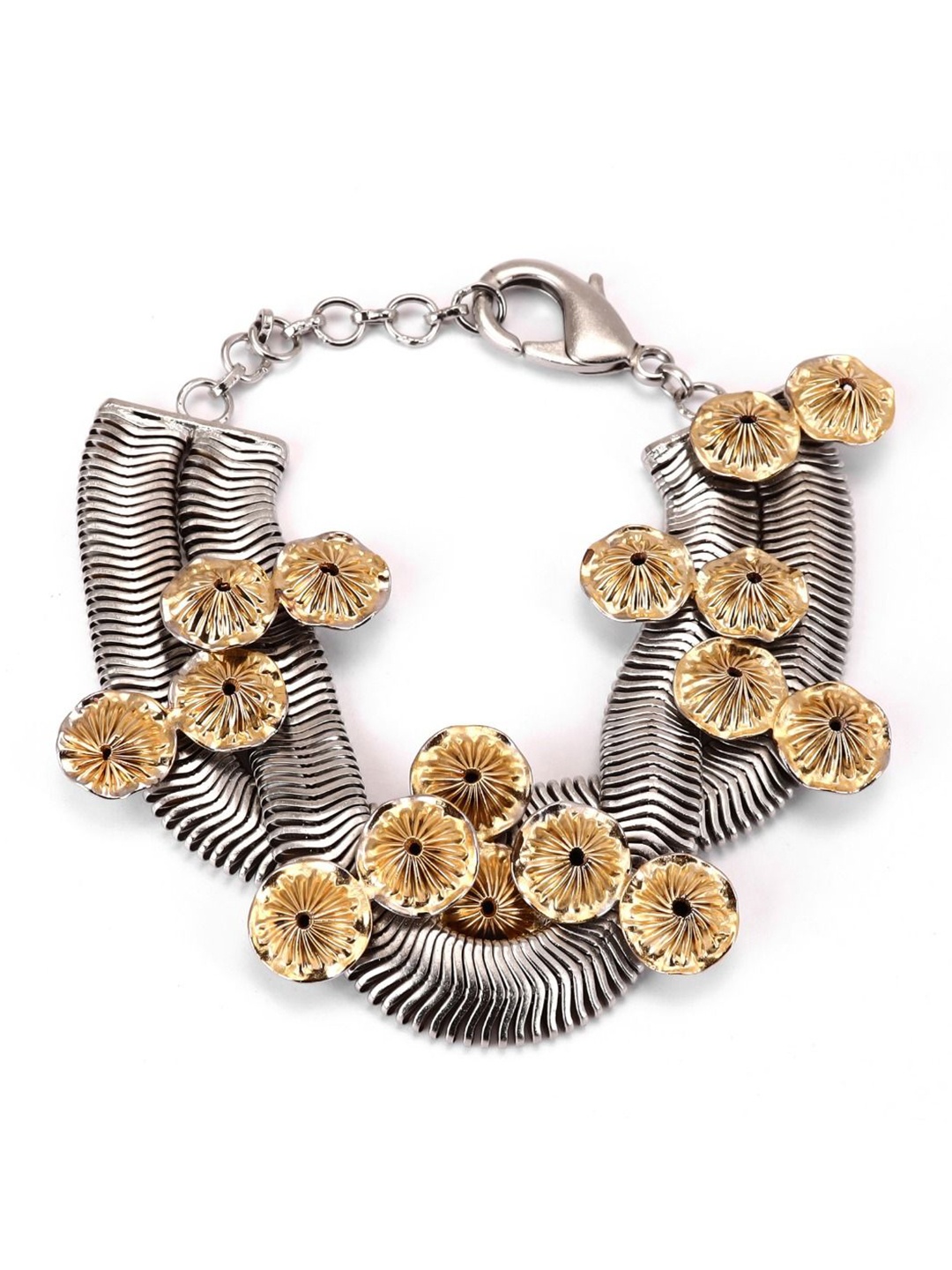

Trupti Mohta Women Brass Rhodium-Plated Anti Tarnish Shell Wraparound Bracelet, Silver