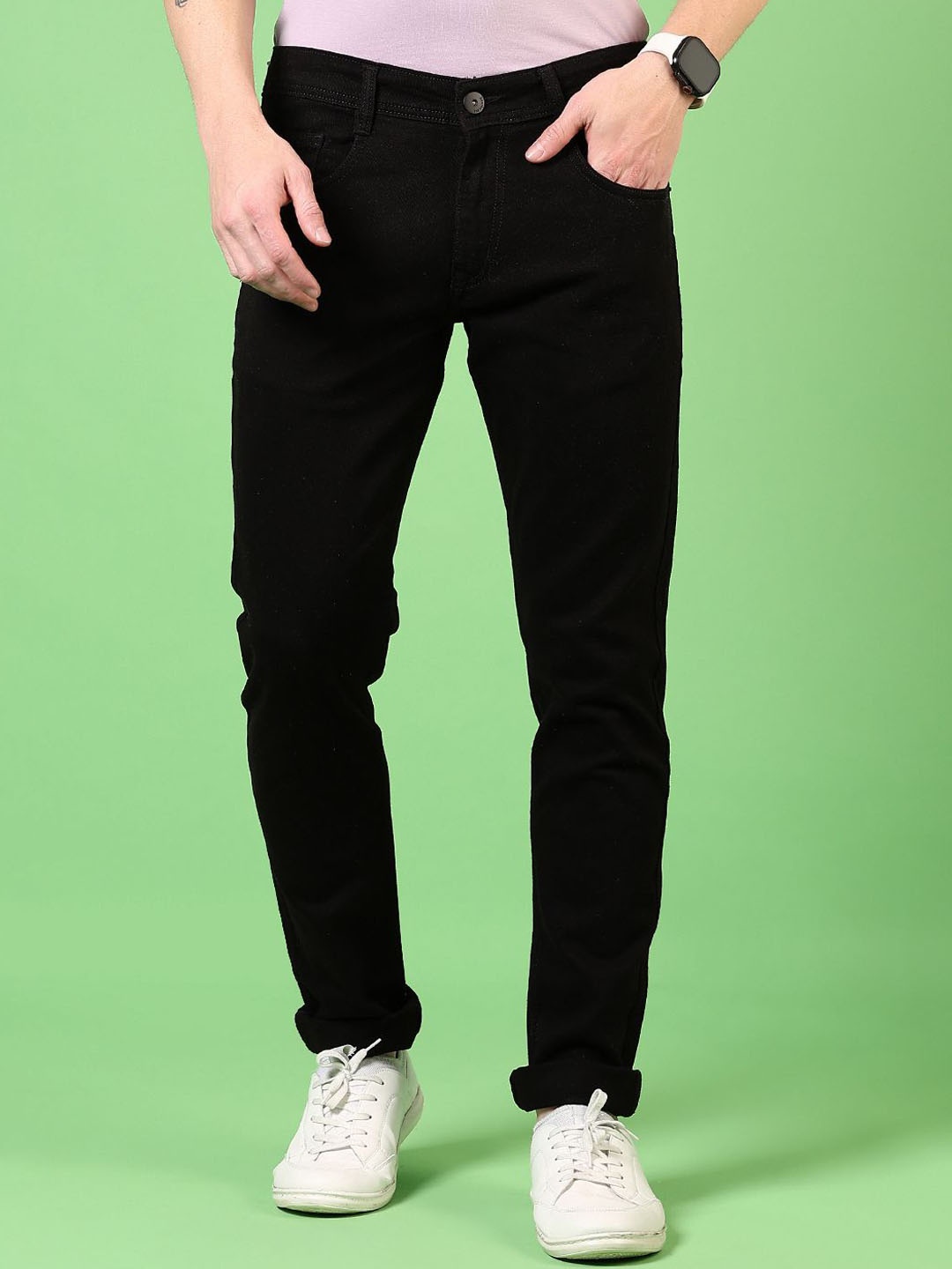 

V-Mart Men Light Fade Regular Fit Jeans, Black