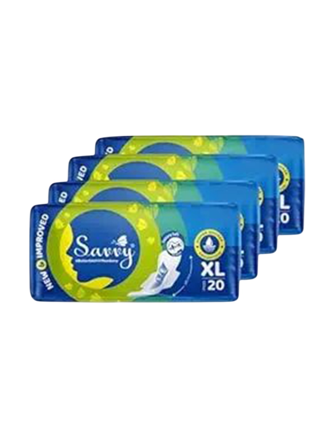 

Savvy Set Of 4 Maxi Cotton Sanitary Pads- 20 Pads Each- XL, White