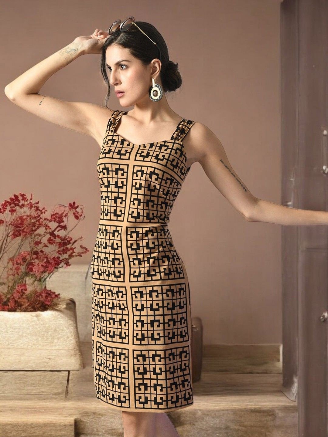 

BAESD Women Bodycon Dress, Brown