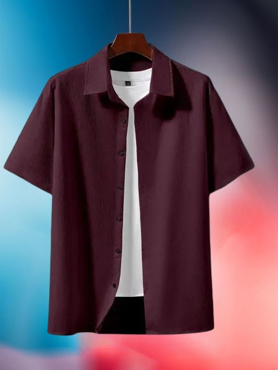 

iCome Men Micro Checks Opaque Casual Shirt, Red