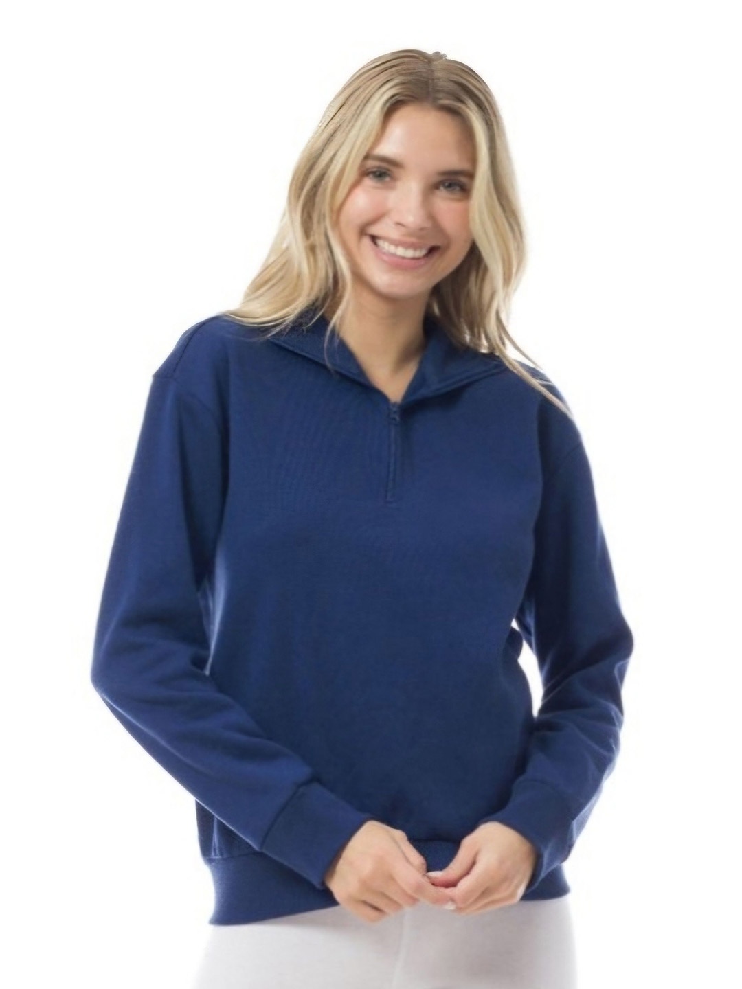 

HILFIRE REGION Women High Neck Half-Zip Sweatshirt, Navy blue