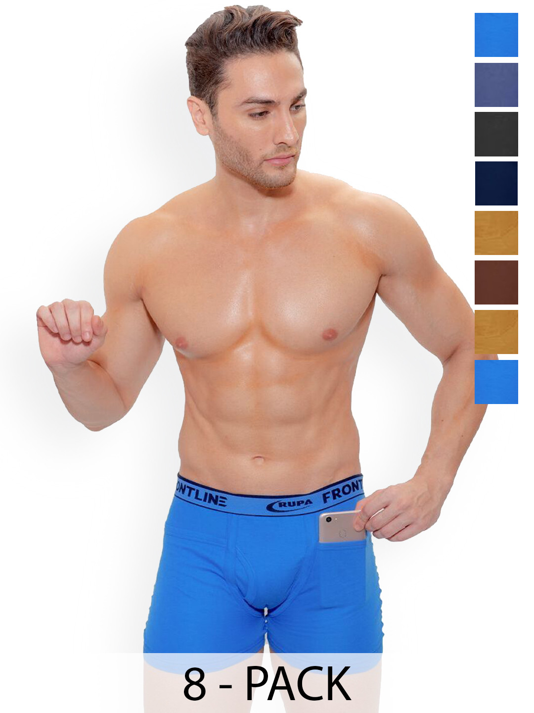 

Rupa Men Pack Of 8 Cotton Trunks, Assorted