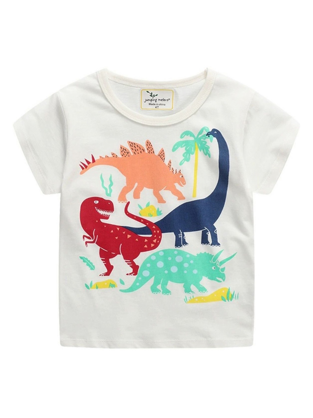

LULU & SKY Girls Graphic Printed Round Neck Cotton T-shirt, White