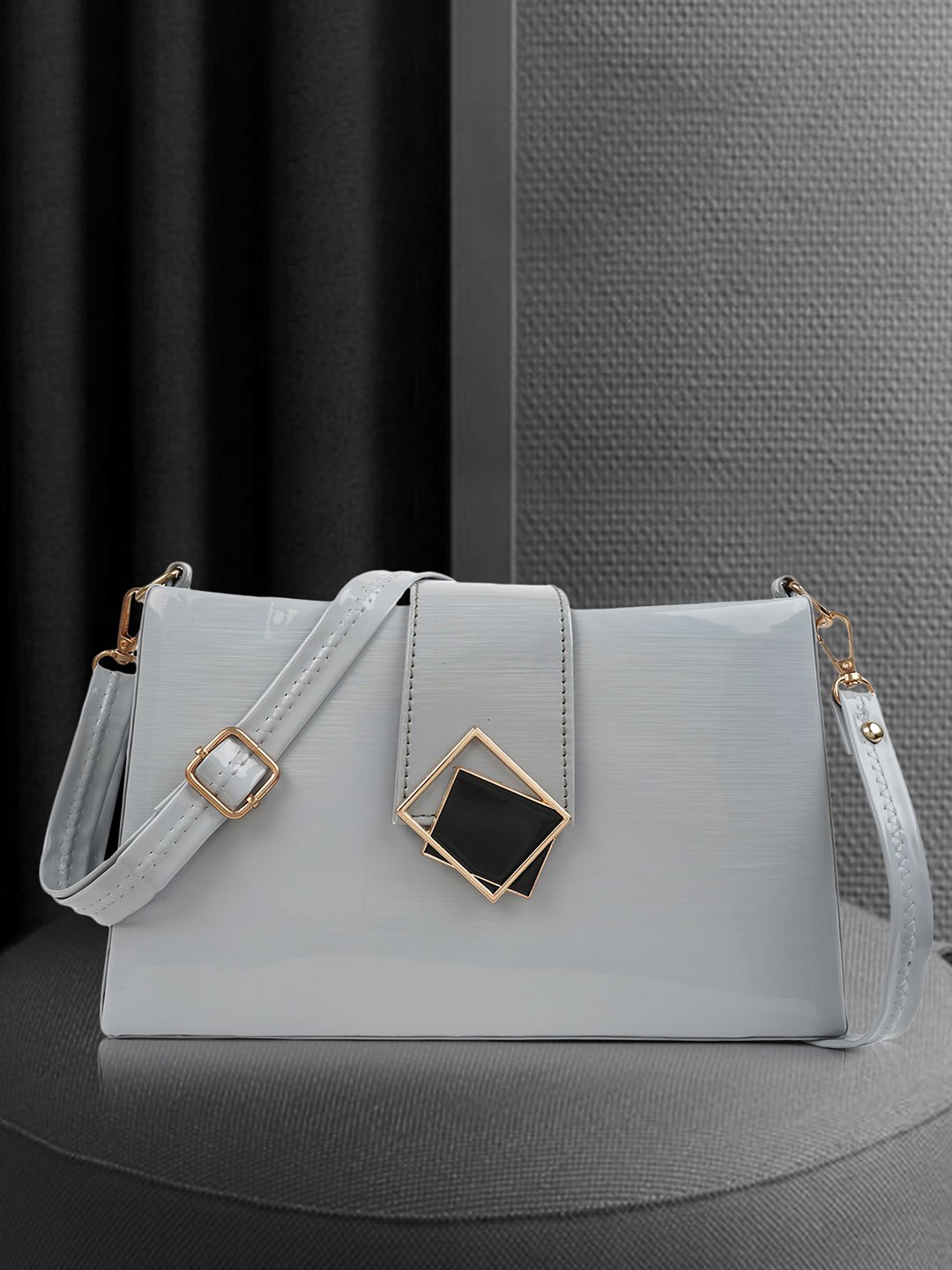 

SPOTIC Women Solid Crossbody Leather Sling Bag, Grey