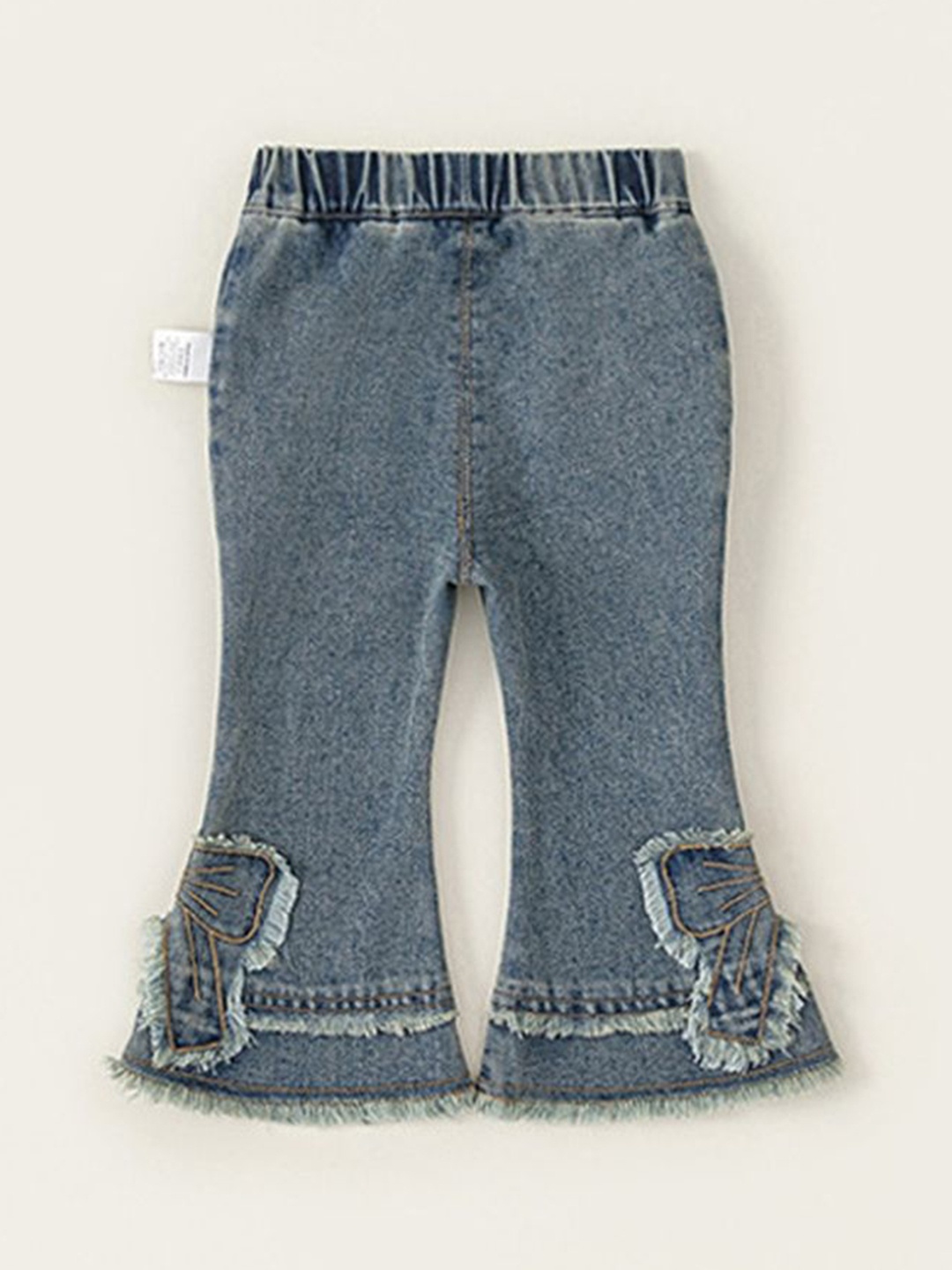 

LULU & SKY Girls Flared Low Distress Jeans, Blue