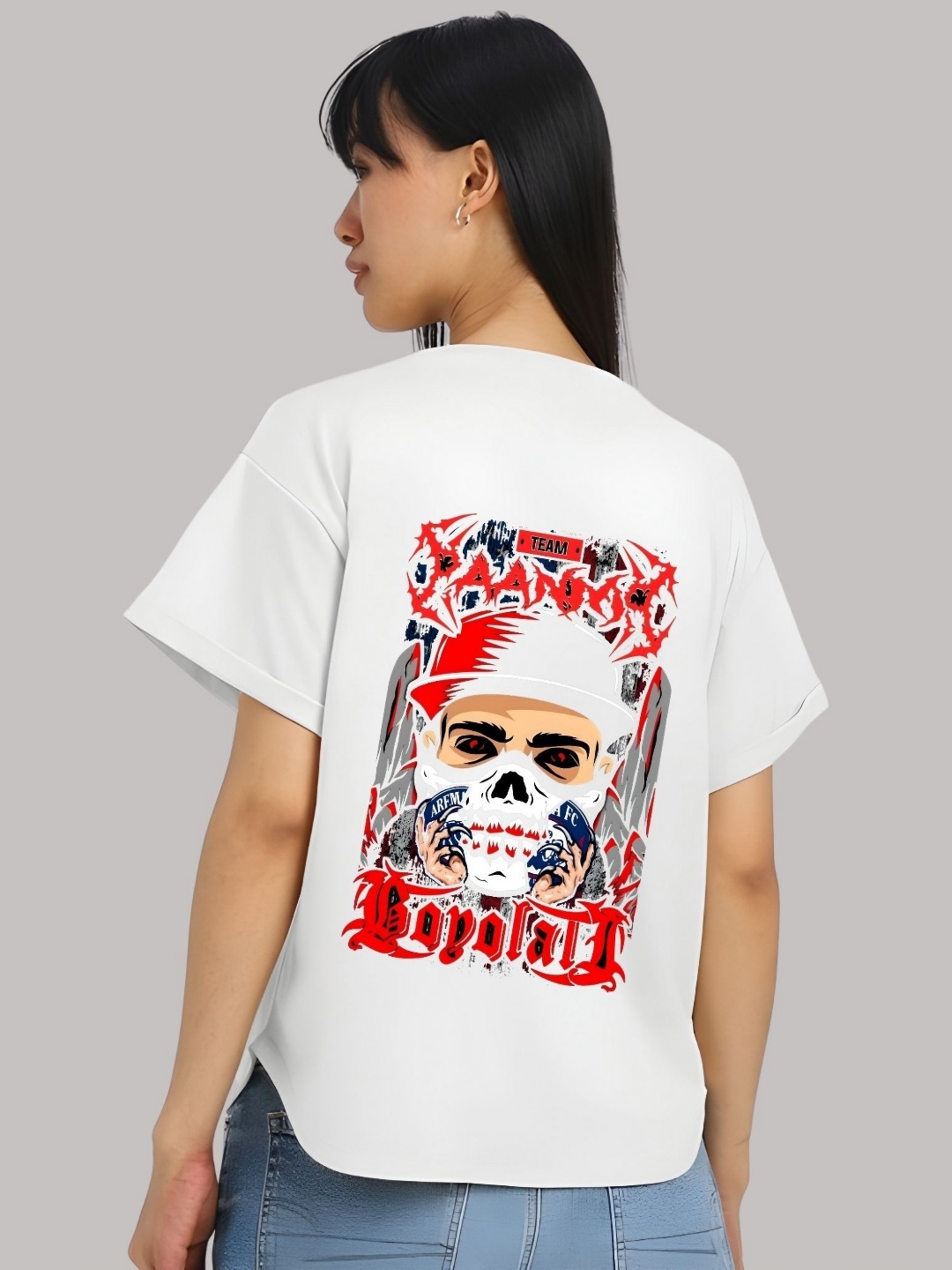 

Moda Rapido Women Graphic Printed Round Neck Cotton Relaxed Fit T-shirt, White