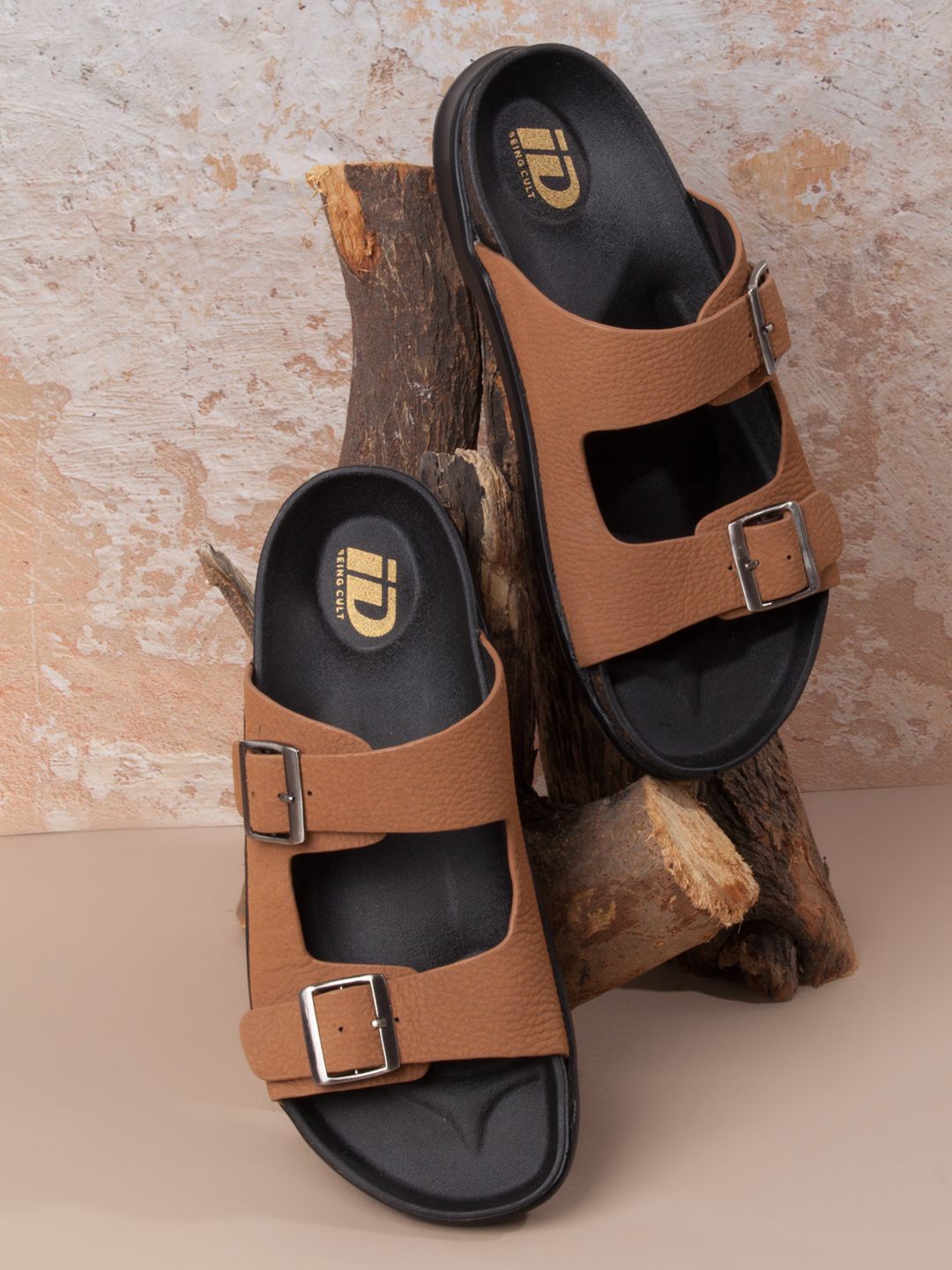 

ID Men Leather Comfort Sandals, Tan