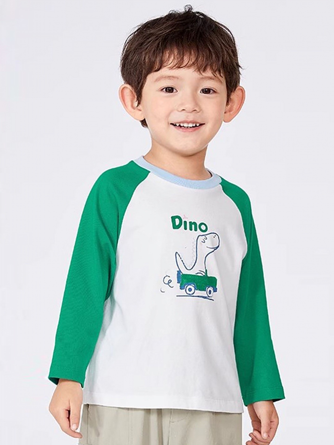 

LULU & SKY Boys Graphic Printed Round Neck Cotton T-shirt, White