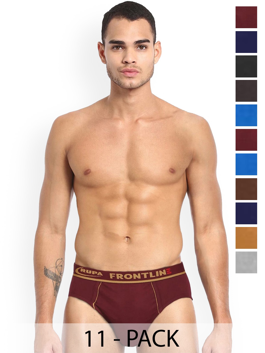 

Rupa Pack Of 10 Assorted Pure Cotton Basic Briefs - Frontline-Expando-Plain-10--85