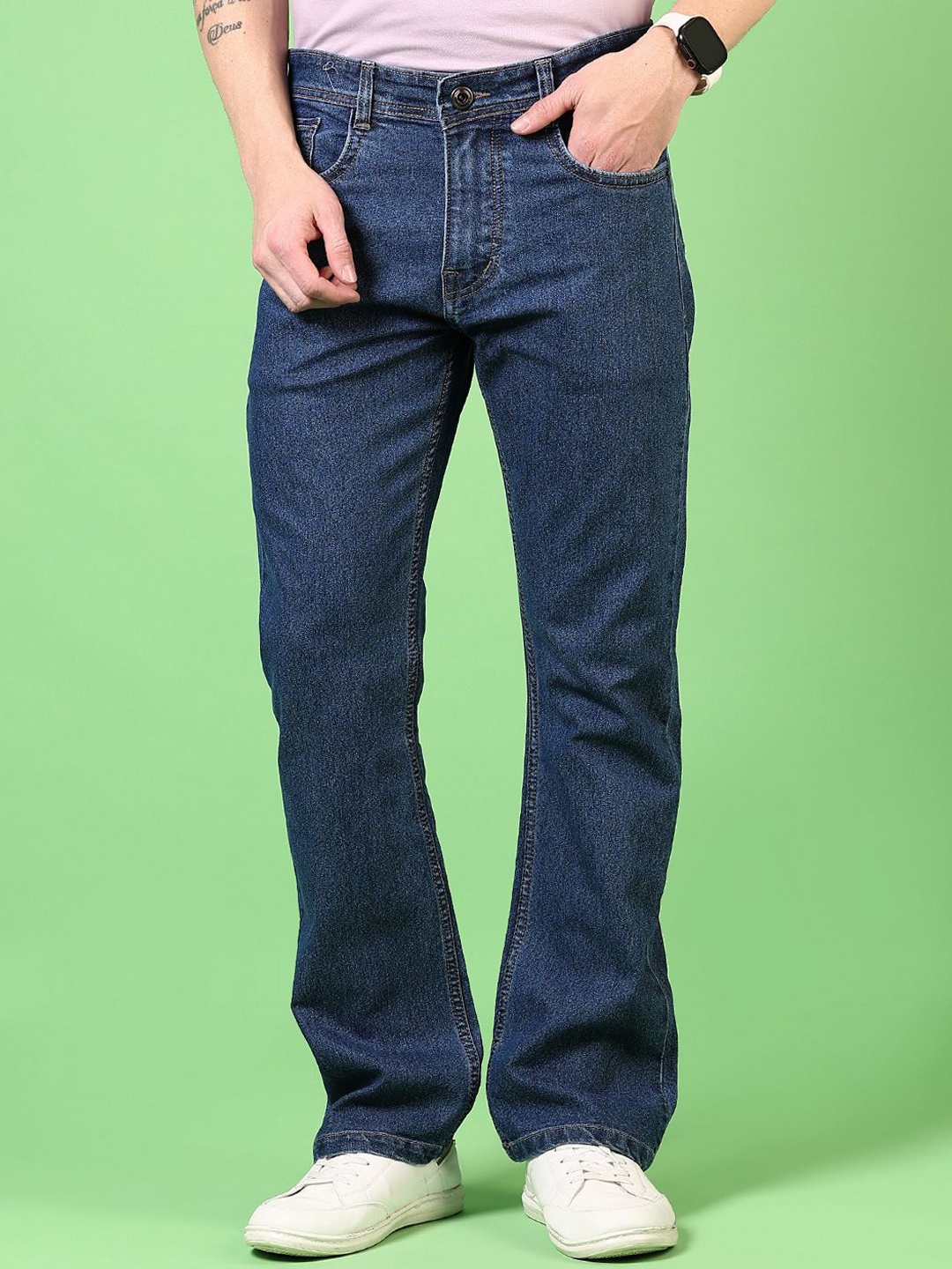

V-Mart Men Bootcut Light Fade Stretchable Retro Denim Jeans, Blue
