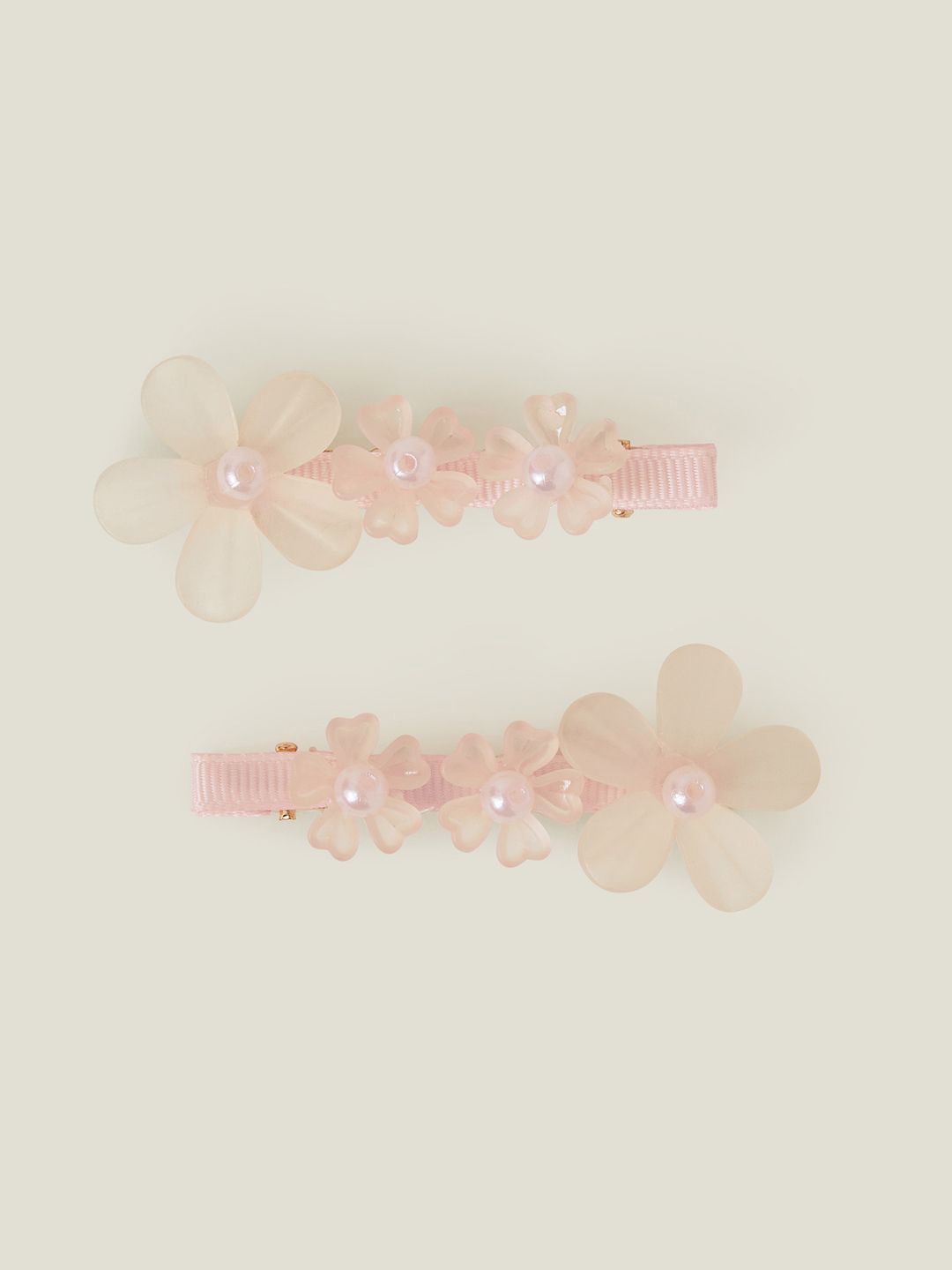 

Accessorize Girls Set of 2 Floral Embellished Alligator Hair Clip, Pink