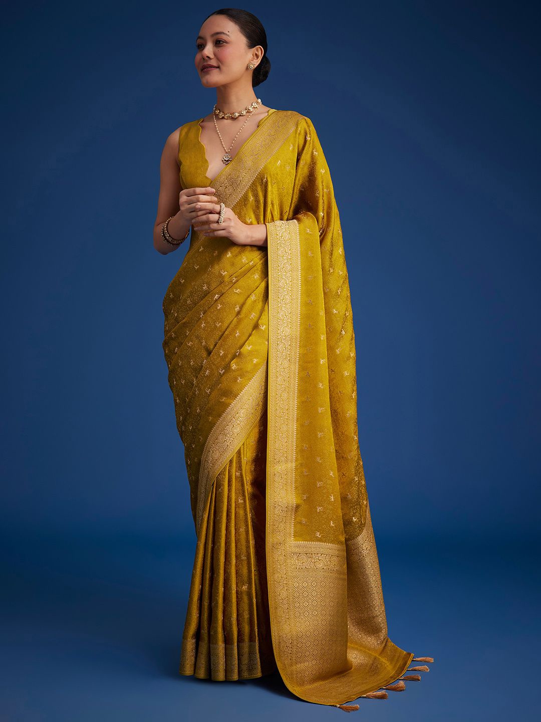 

KALKI Fashion Woven Design Zari Saree, Yellow