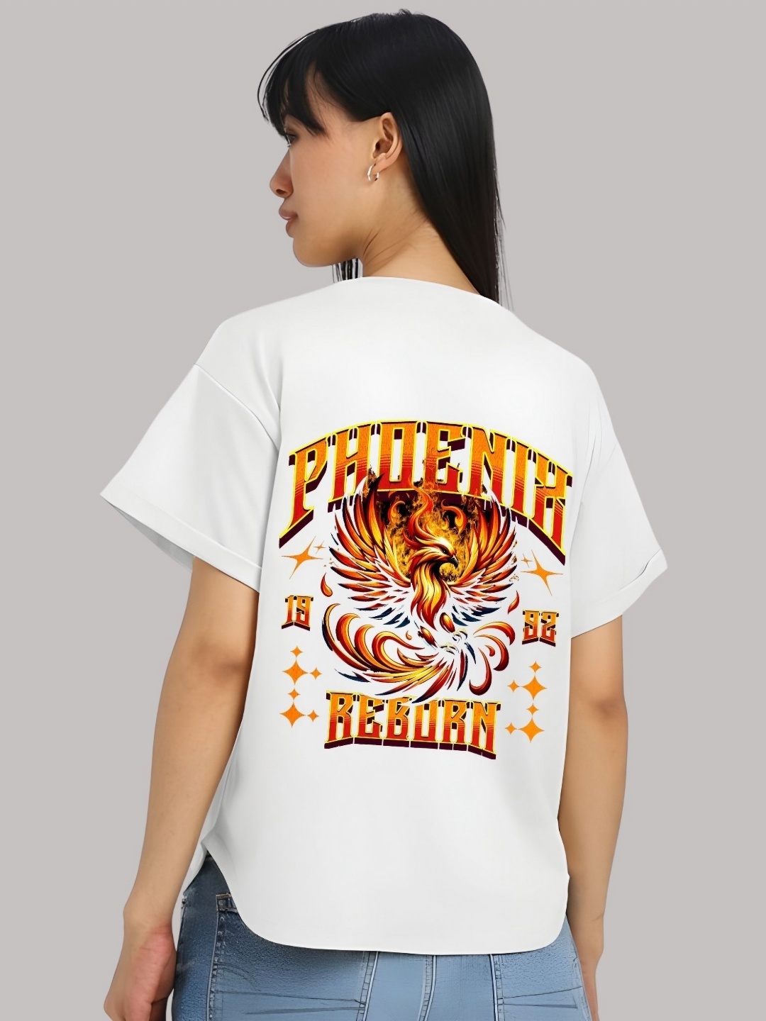

Moda Rapido Women Graphic Printed Round Neck Cotton Relaxed Fit T-shirt, White