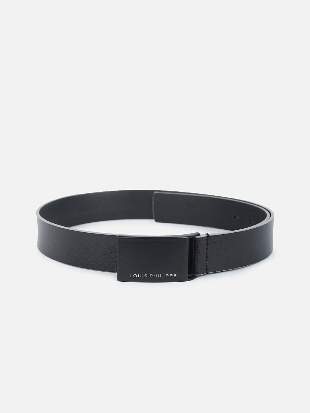 

Louis Philippe Men Leather Formal Belt, Black