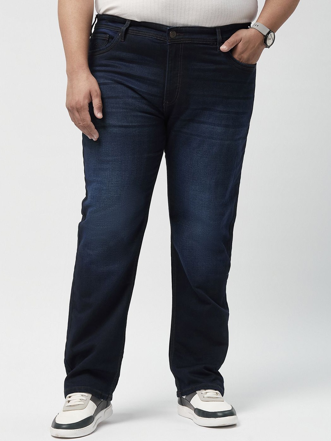

Big Hello - The Plus Life Men Mid-Rise Regular Fit Jeans, Blue