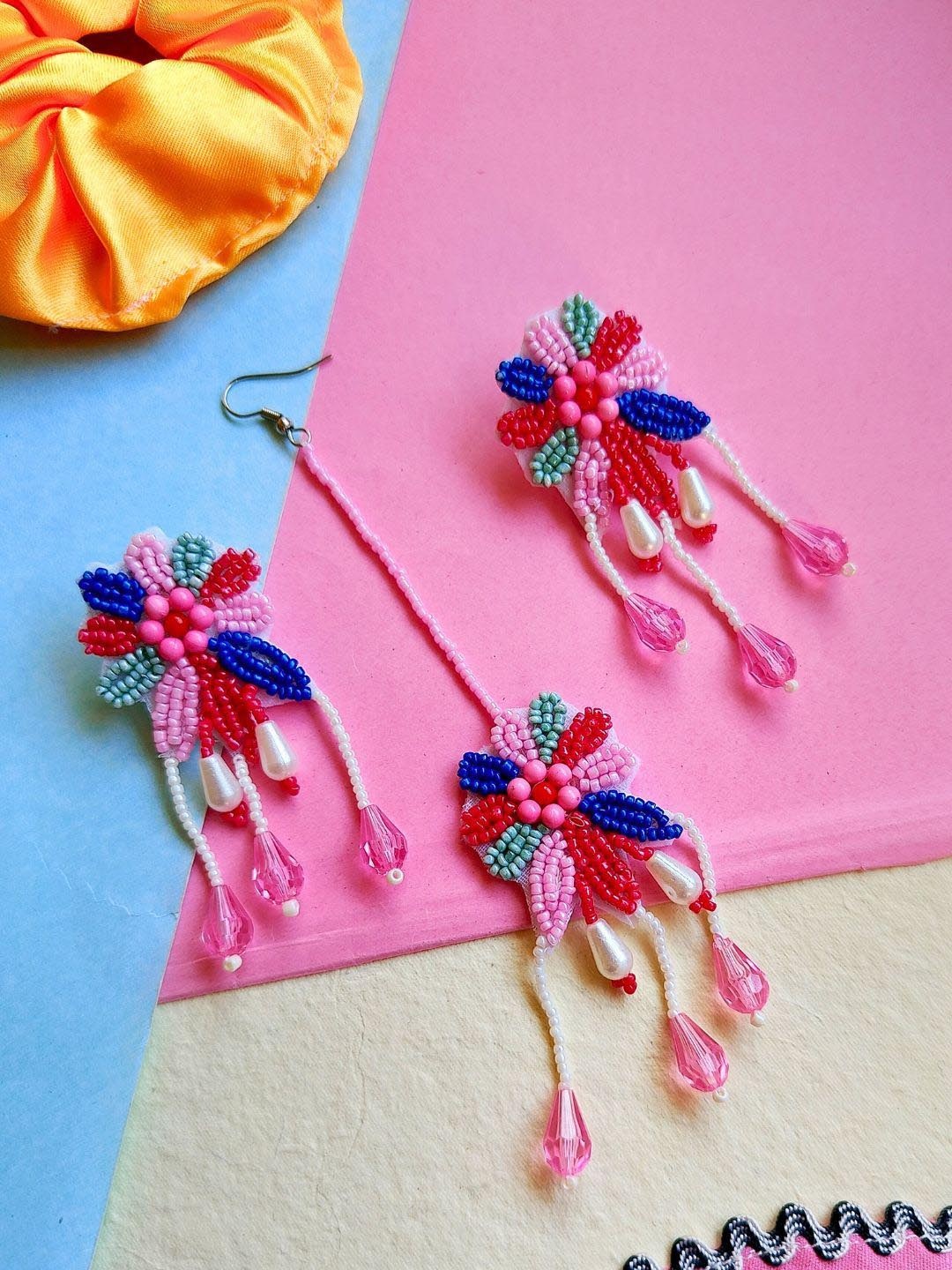 

Sangria Gold-Plated Floral Beaded Boho Bridal Jewellery Set