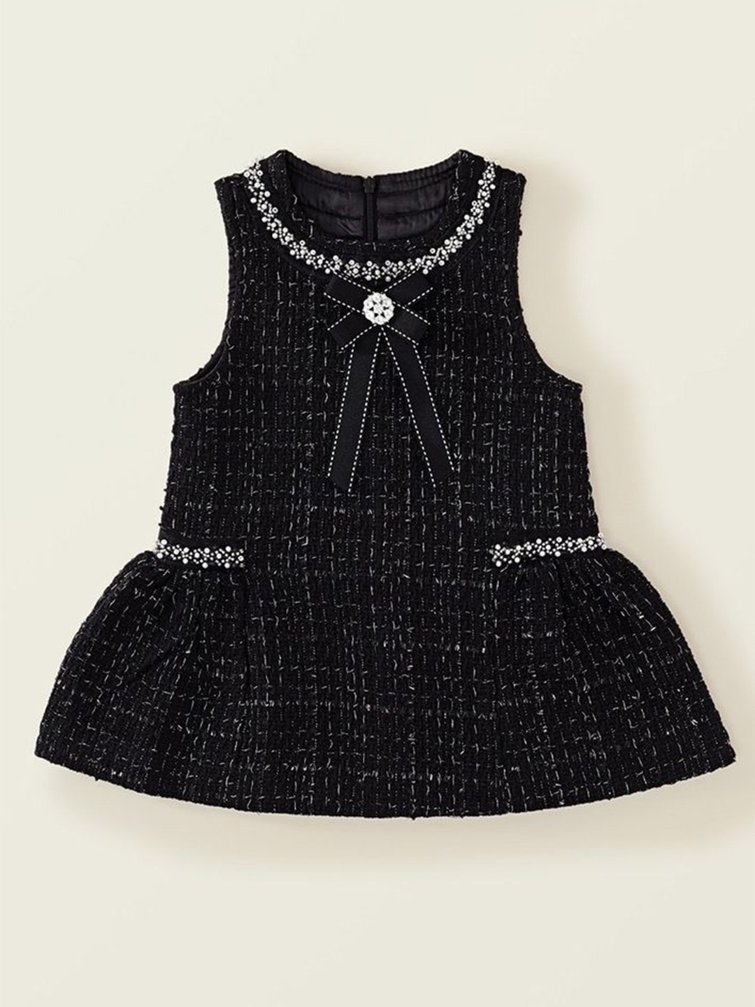 

LULU & SKY Print Fit & Flare Dress, Black