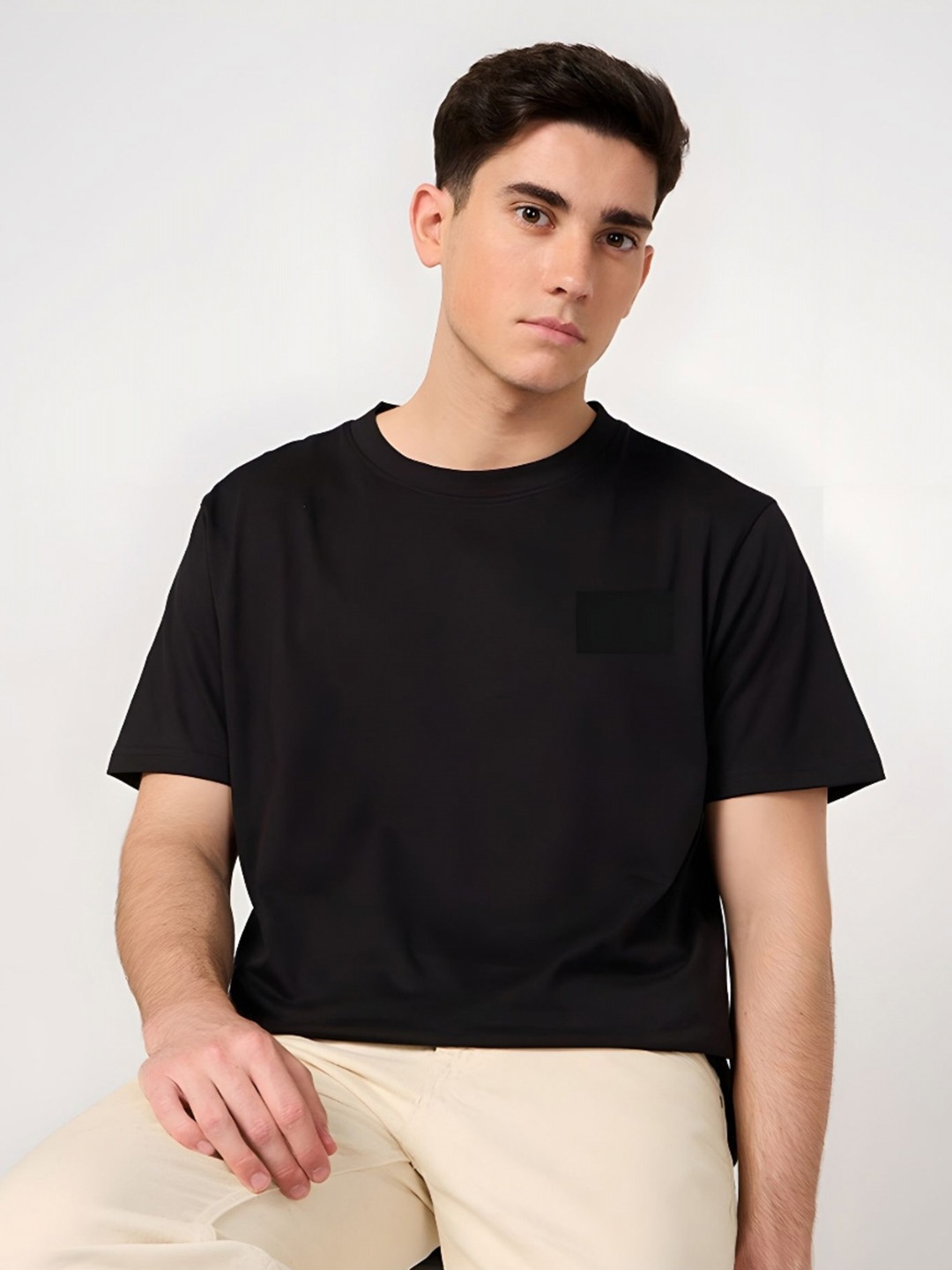 

Moda Rapido Men Typography Printed Round Neck Cotton T-shirt, Black