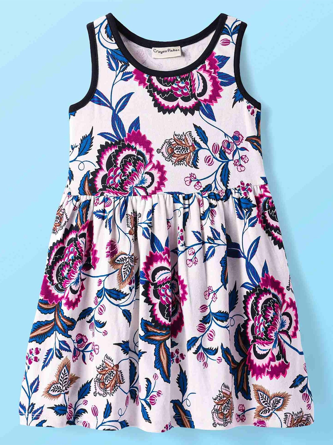 

CrayonFlakes Floral Print Fit & Flare Dress, Off white