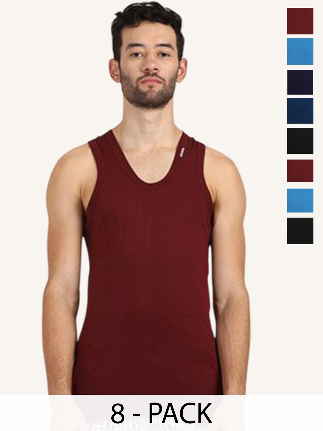 

Rupa Assorted Pure Cotton Undershirt Vest Frontline-Color-Asst-RN-8-100