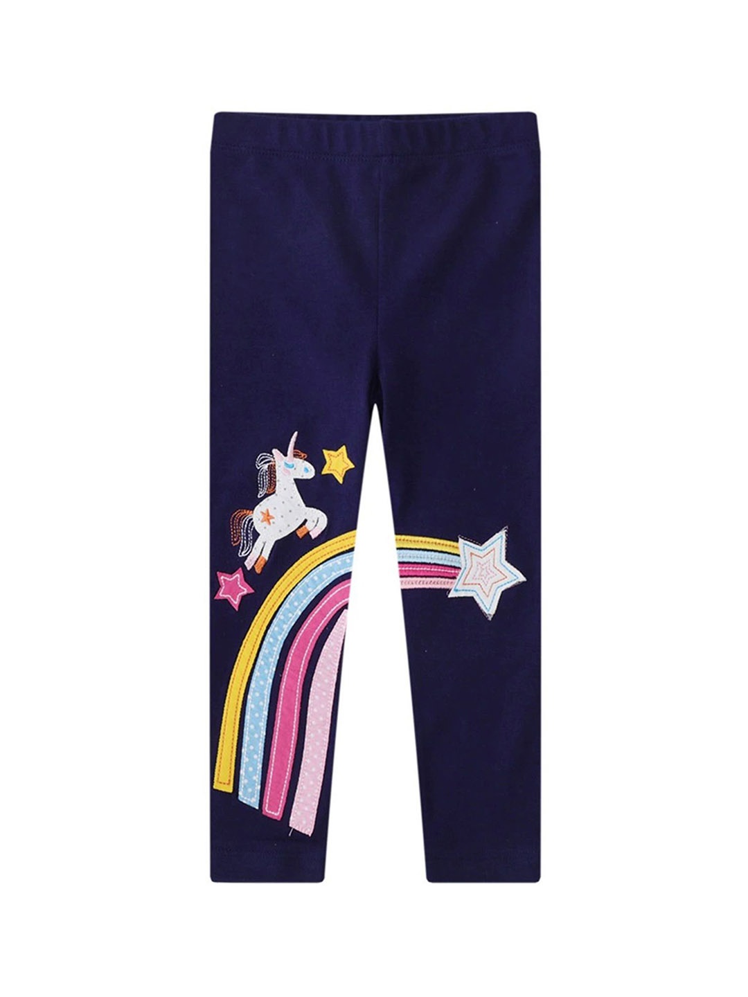 

LULU & SKY Girls Printed Mid-Rise Ankle-Length Leggings, Blue