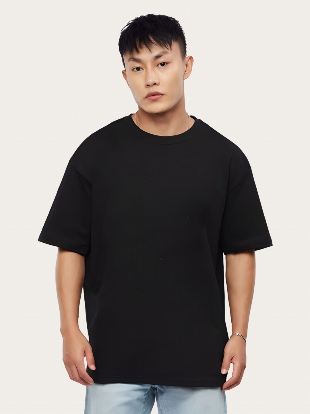 

Moda Rapido Men Drop-Shoulder Sleeves T-shirt, Black