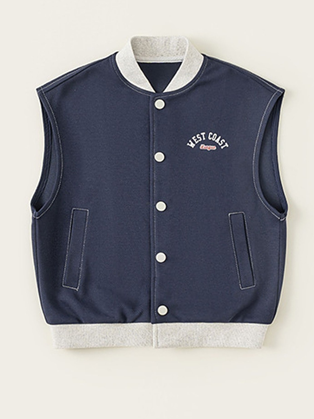 

LULU & SKY Boys Alphanumeric Printed Sweater Vest, Navy blue