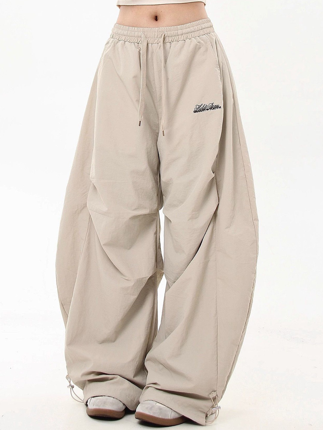 

DressBerry Women Parachute Loose Fit Trousers, Beige