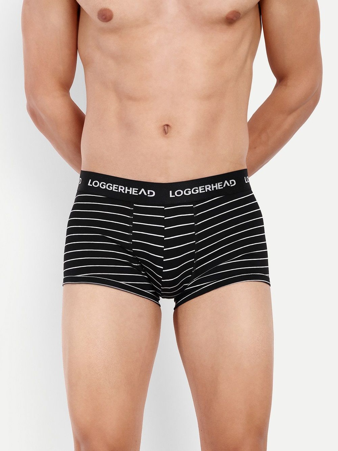 

LOGGERHEAD Men Striped Outer Elastic Mid Rise Trunk - LHYT011-NAVY-Navy, Navy blue