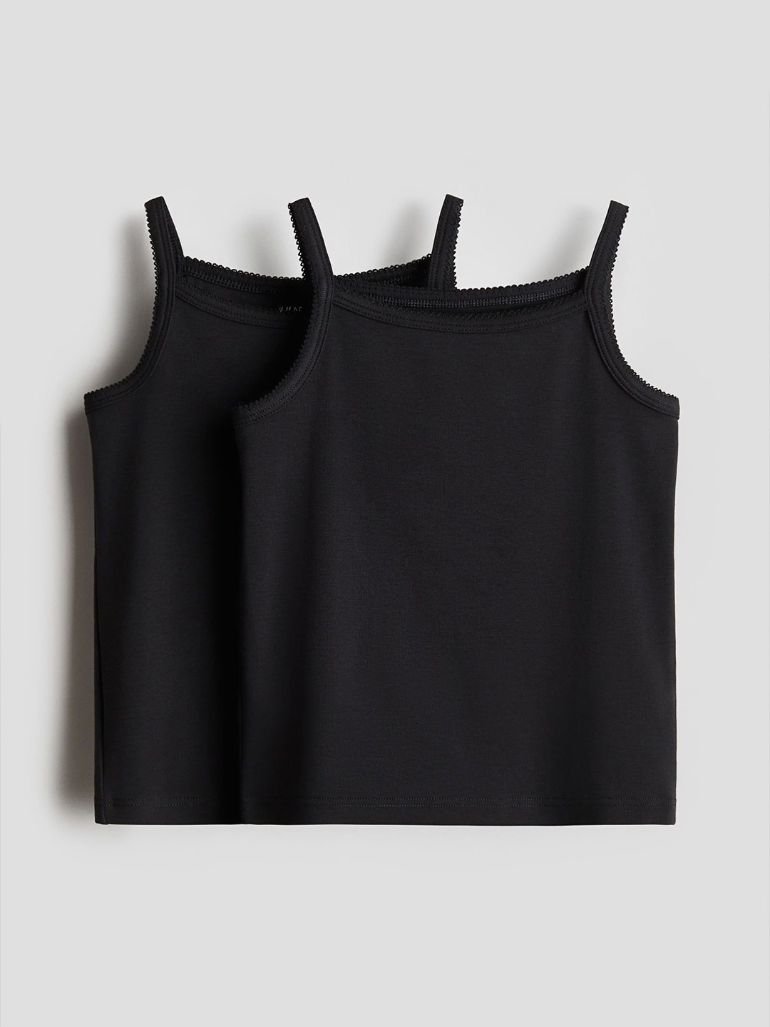 

H&M 2-Pack Cotton Strappy Tops, Black