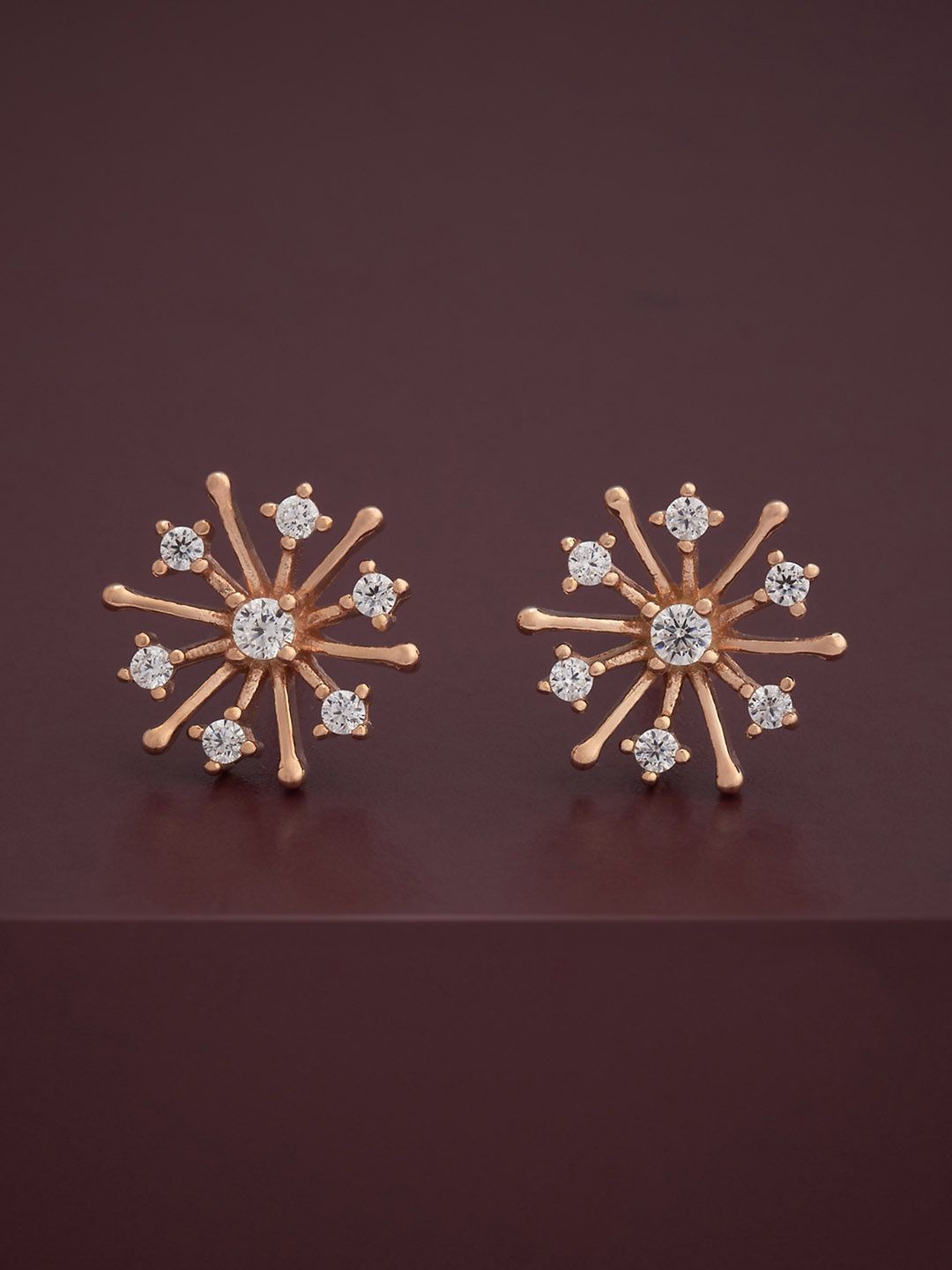 

Kushal's Fashion Jewellery Rose Gold-Plated 92.5 Silver Classic Zircon Studs