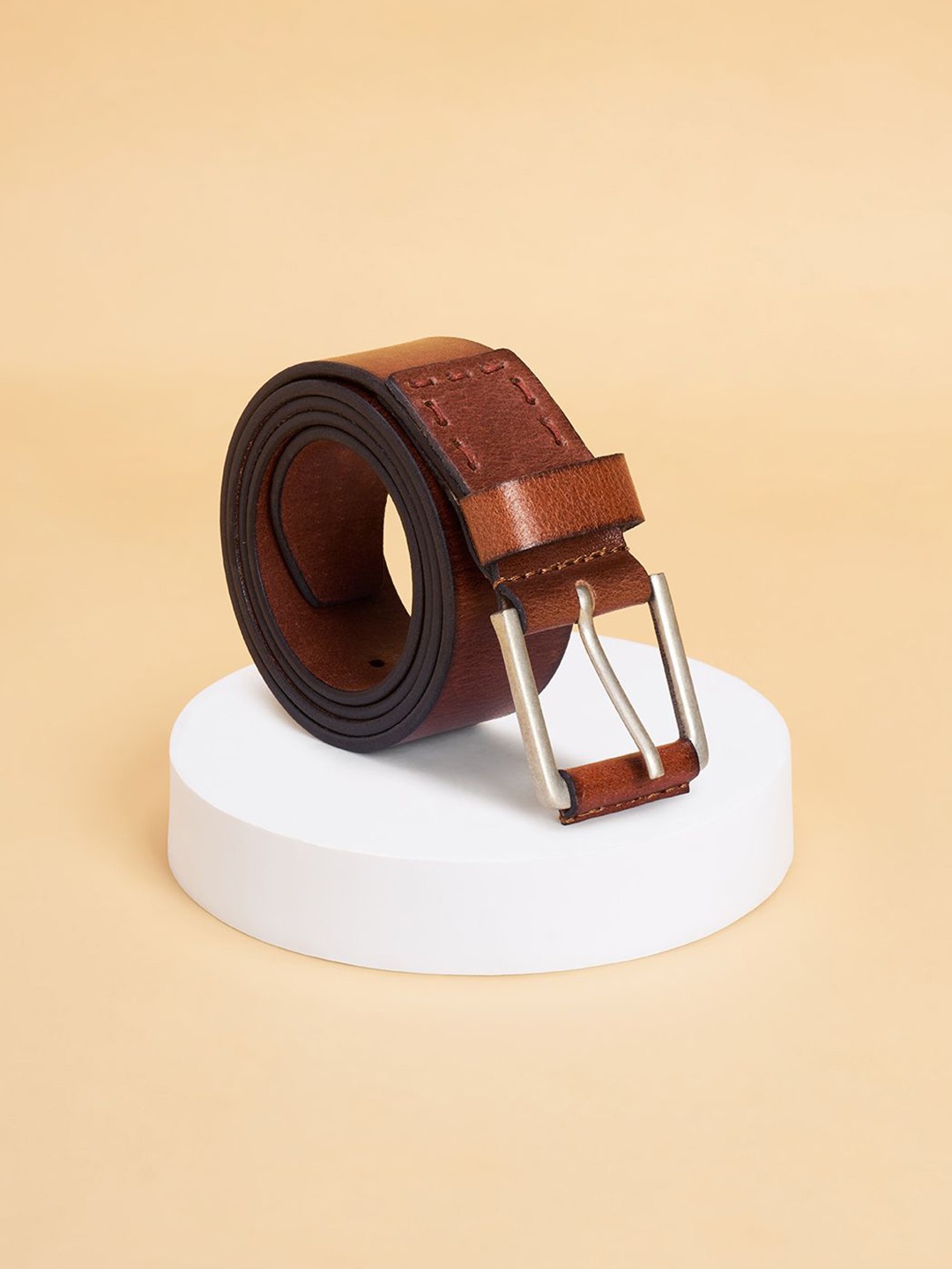 

BYFORD by Pantaloons Men Textured Leather Belt, Brown