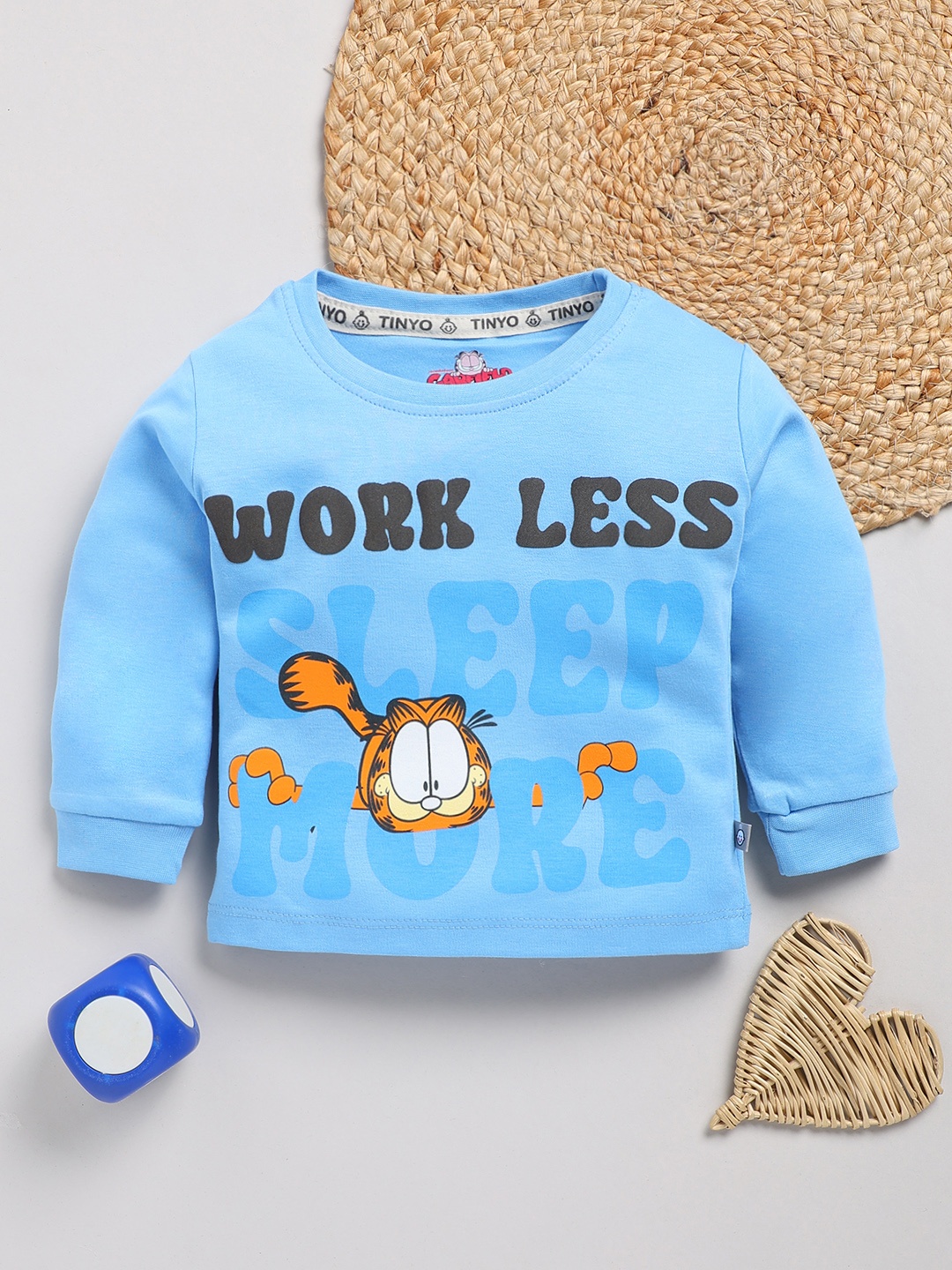 

YK X Tinyo Infant Boys Garfield Printed Cotton T-shirt, Blue